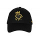 Casquette Noire et Doree Strass Coeur Couronne Coton Baseball Fresh CASQUETTES FRESH