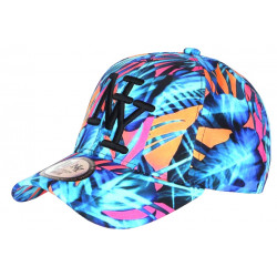 Casquette Enfant Bleue et Orange Palmiers NY Baseball Bora 7 a 12 ans Casquette Enfant Hip Hop Honour