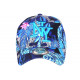 Casquette NY Bleue Fleurs Roses Exotiques Fantaisies Baseball Bali CASQUETTES Hip Hop Honour