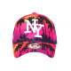 Casquette NY Rose et Orange Palmiers Print Tropical Bora Baseball CASQUETTES Hip Hop Honour