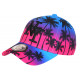 Casquette NY Rose et Bleue Palmiers Print Tropical Bora Baseball CASQUETTES Hip Hop Honour