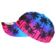 Casquette NY Rose et Bleue Palmiers Print Tropical Bora Baseball CASQUETTES Hip Hop Honour