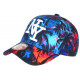 Casquette NY Bleue et Orange Palmiers Print Tropical Bora Baseball CASQUETTES Hip Hop Honour