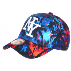 Casquette NY Bleue et Orange Palmiers Print Tropical Bora Baseball CASQUETTES Hip Hop Honour