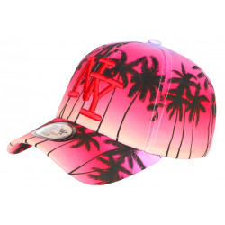 Casquette NY Rose et Noire Palmiers Look Tropical Bora Baseball CASQUETTES Hip Hop Honour