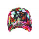 Casquette NY Rose et Noire Fleurs Tropicales Baseball Bali CASQUETTES Hip Hop Honour