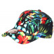 Casquette NY Rouge et Noire Fleurs Tropicales Baseball Bali CASQUETTES Hip Hop Honour