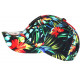 Casquette NY Rouge et Noire Fleurs Tropicales Baseball Bali CASQUETTES Hip Hop Honour