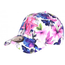 Casquette Enfant Blanche Fleurs Roses Tropicales Bali 7 a 12 ans Casquette Enfant Hip Hop Honour