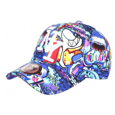 Casquette Enfant Requin Bleue et Blanche Cartoon Wild 7 a 12 ans Casquette Enfant Hip Hop Honour