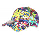 Casquette NY Blanche et Violette Look Pop Art Comics Baseball Wow Boom CASQUETTES Hip Hop Honour