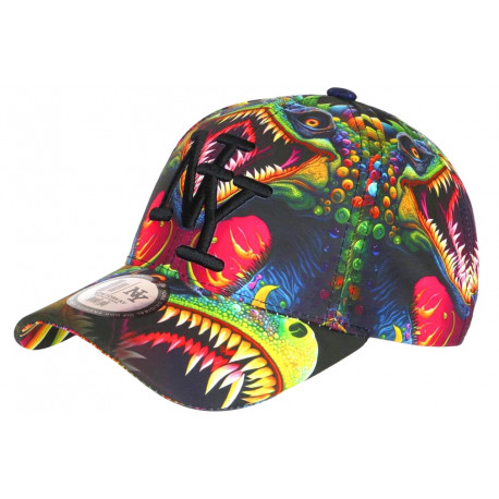 Casquette NY Dinosaure Verte et Noire Originale Baseball Wild CASQUETTES Hip Hop Honour