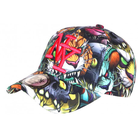 Casquette NY Tigre Grise et Rose Baseball Wild CASQUETTES Hip Hop Honour