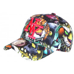 Casquette Enfant Tigre Grise Manga NY Baseball Wild 7 a 12 ans Casquette Enfant Hip Hop Honour