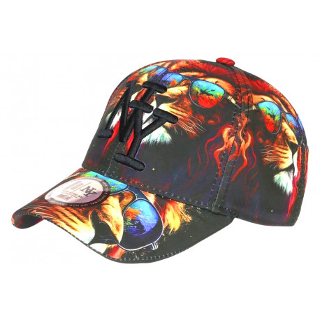 Casquette Enfant Lion Orange Bleue Originale NY Wild 7 a 12 ans Casquette Enfant Hip Hop Honour