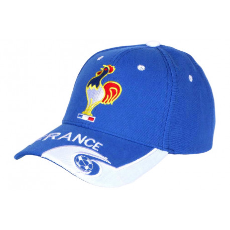 Casquette France Drapeau Tricolore Ballon Foot et Coq Gaulois CASQUETTES PAYS