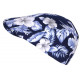 Casquette Beret Fleurs Bleues et Grises Tropicales en Coton CASQUETTES Nyls Création