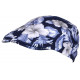 Casquette Beret Fleurs Bleues et Grises Tropicales en Coton CASQUETTES Nyls Création