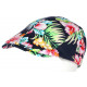 Casquette Beret Fleurs Rouges et Bleues Tropicales en Coton CASQUETTES Nyls Création