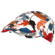 Casquette Beret Fleurs Rouges et Blanches Tropicales en Coton CASQUETTES Nyls Création