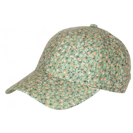 Casquette Verte Fleurs Oranges Ete tendance Sefyk CASQUETTES Nyls Création