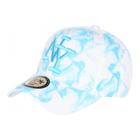 Casquette Enfant Blanche et Bleue Tendance Smoky NY Baseball 7 a 11 ans Casquette Enfant Hip Hop Honour