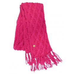 Echarpe Fuchsia Tricot losanges et franges ANCIENNES COLLECTIONS divers