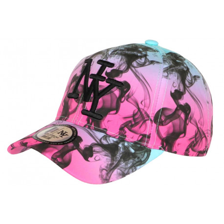 Casquette NY Rose et Bleue Streetwear City Baseball Smoky CASQUETTES Hip Hop Honour