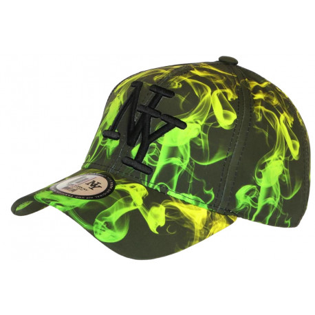 Casquette NY Verte et Noire Streetwear City Baseball Smoky CASQUETTES Hip Hop Honour