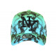 Casquette NY Turquoise et Noire Streetwear City Baseball Smoky CASQUETTES Hip Hop Honour