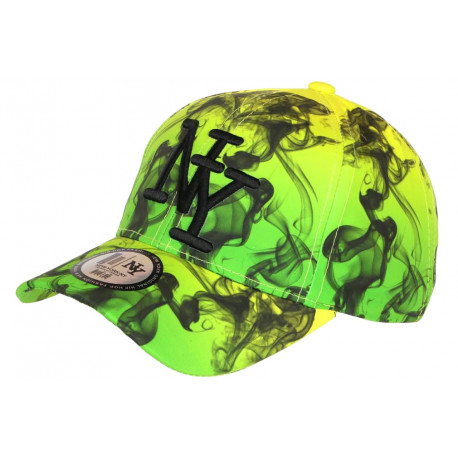 Casquette NY Verte et Jaune Streetwear City Baseball Smoky CASQUETTES Hip Hop Honour