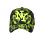 Casquette NY Jaune Fluo et Noire Fashion Streetwear Baseball Smoky CASQUETTES Hip Hop Honour