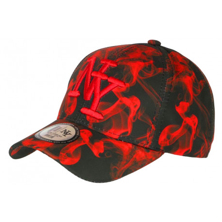 Casquette NY Rouge et Noire Design Streetwear Baseball Smoky CASQUETTES Hip Hop Honour