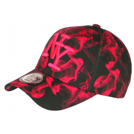 Casquette NY Rose Fluo et Noire Fashion Streetwear Baseball Smoky CASQUETTES Hip Hop Honour