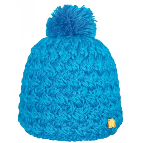 Bonnet Enfant droit tricot croisé + pompon Bleu ANCIENNES COLLECTIONS divers