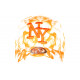 Casquette NY Blanche et Orange Style Streetwear Classe Baseball Smoky CASQUETTES Hip Hop Honour