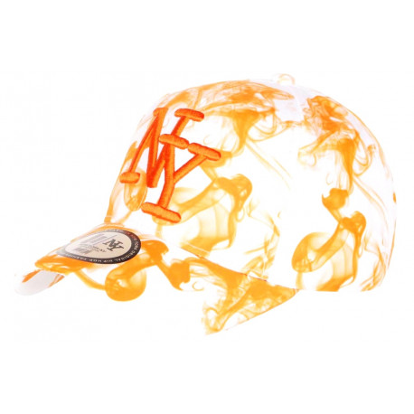 Casquette Enfant Blanche et Orange Tendance Smoky NY Baseball 7 a 11 ans Casquette Enfant Hip Hop Honour