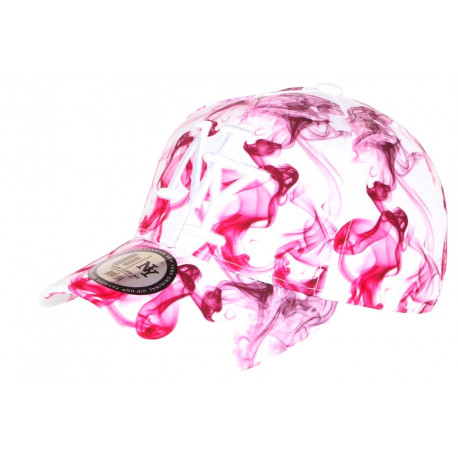 Casquette Enfant Blanche et Rose Tendance Smoky NY Baseball 7 a 11 ans Casquette Enfant Hip Hop Honour