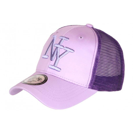 Casquette NY Filet Violette Trucker Baseball Tendance Gybz CASQUETTES Hip Hop Honour