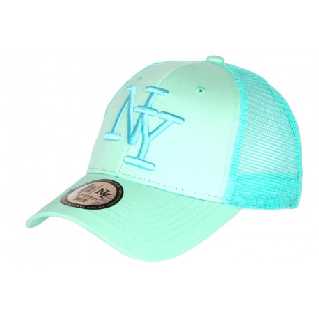 Casquette NY Filet Verte Turquoise Trucker Baseball Tendance Gybz ANCIENNES COLLECTIONS divers