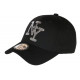 Casquette NY Paillettes Argent et Noire Fashion Basebal Stazky CASQUETTES Hip Hop Honour