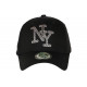 Casquette NY Paillettes Argent et Noire Fashion Basebal Stazky CASQUETTES Hip Hop Honour