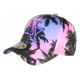 Casquette NY Rose et Violette Tropicale Palmiers Sunset Baseball CASQUETTES Hip Hop Honour