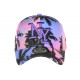 Casquette NY Rose et Violette Tropicale Palmiers Sunset Baseball CASQUETTES Hip Hop Honour