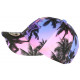 Casquette NY Rose et Violette Tropicale Palmiers Sunset Baseball CASQUETTES Hip Hop Honour