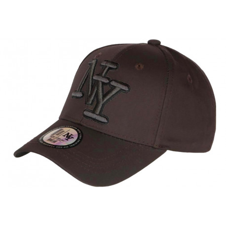 Casquette NY Marron Chocolat Classe Visiere Baseball Broadwyx CASQUETTES Hip Hop Honour