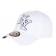 Casquette NY Blanche et Bleue Tendance Visiere Baseball Broadwyx CASQUETTES Hip Hop Honour