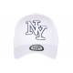 Casquette NY Blanche et Bleue Tendance Visiere Baseball Broadwyx CASQUETTES Hip Hop Honour