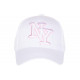 Casquette NY Blanche et Rose Tendance Visiere Baseball Broadwyx CASQUETTES Hip Hop Honour