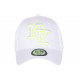 Casquette NY Blanche et Jaune Fluo Tendance Visiere Baseball Broadwyx CASQUETTES Hip Hop Honour